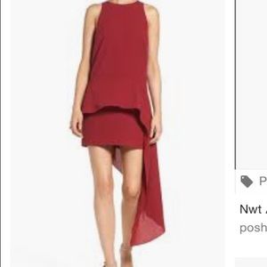 Ali and Jay burgundy hi-lo shift dress